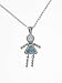 Sterling Silver Girl December Birthstone Necklace with Rolo Chain