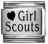 Clearly Charming Heart Girl Scouts Laser Italian Charm