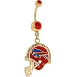 NFL Logo GOLD Double GEM Belly Ring - Buffalo Bills