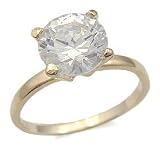 Simple 14K Gold Plated CZ Engagement Ring