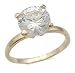 Simple 14K Gold Plated CZ Engagement Ring