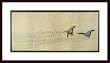 Art Poster Wood Framed Print - Geese Over a Beach - Artist: Maruyama Okyo- Poster Size: 17 X 36
