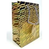 Gift Bag Holographic 11cm X 14cm 15/Pk - Gold (SC0003G)