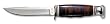 KA-BAR Leather Handled Hunter Knife with Game Hook