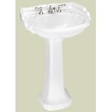 Barrymore Pedestal Sink with in White