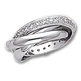 Sterling Silver CZ (Cubic Zirconia) Rolling Ring