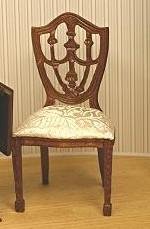 Dollhouse Miniature Round Back Miniature Handcarved Walnut Chair