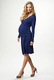 from Crave Maternity Crave Maternity Deep Blue Ruched Side Wrap Dress, Size 10