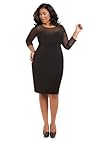 Ashley Stewart Womens Plus Size Sweetheart Illusion Dress