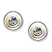 Timeless Bezel-Set 14K White Gold Stud Earrings with Blue Diamond