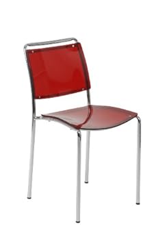 ITALMODERN Stefie Side Chair, Red, Set of 4,Euro Style,81009,180936-204778