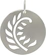 Round Feathery Fern Cut Out Design in Sterling Silver, #7593