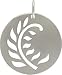 Round Feathery Fern Cut Out Design in Sterling Silver, #7593