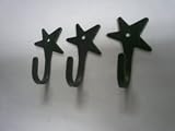 Wrought Iron Hook-Star Shaped-Lot of 3-Hand Made