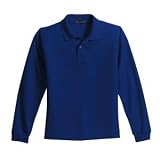 NEW Port Authority - Youth Silk Touch Long Sleeve Sport Shirt Royal-M