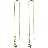BABY PHAT Gold Tone THREADER Drop CAT Dangle Earrings