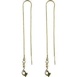BABY PHAT Gold Tone THREADER Drop CAT Dangle Earrings