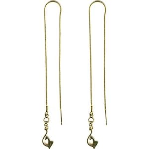 BABY PHAT Gold Tone THREADER Drop CAT Dangle Earrings