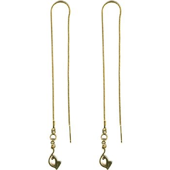 BABY PHAT Gold Tone THREADER Drop CAT Dangle Earrings