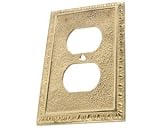 Combination Switch & Outlet Plates: Brass Duplex Outlet Cover