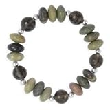 .925 Silver, Jasper & Smoky Quartz Bracelet
