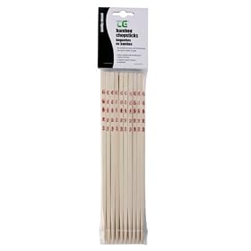 CHOPSTICKS IN BAMBOO x 10 PAIRS (CARDED) Size 265mm