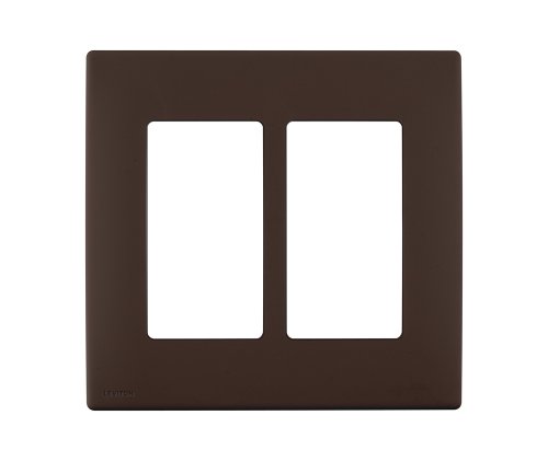 Leviton Renu REWP2-WB Two-Gang Screwless Snap-On Wallplate, Walnut Bark