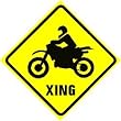 MOTORCYCLE XING rider sport fun sign