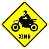 MOTORCYCLE XING rider sport fun sign