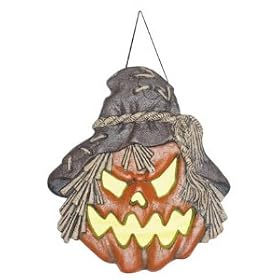 Scarecrow Jack-o-Lantern Plaque Wall Hanging Halloween Party Decoration (B291)