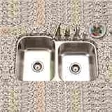 Houzer STE-2300SR-20 Eston Undermount 60/40 Double Bowl Kitchen Sink-Nested Bulk Pack