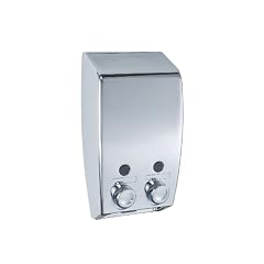 Wenko 18401100 2-Kammer Seifenspender Varese - 2 x 450 ml Kammer, Kunststoff, 13.5 x 25 x 8 cm, chrom