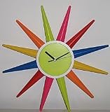 PLASTIC RAINBOW SUN DESIGN WALL CLOCK