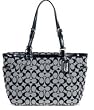Coach 12CM Signature Gallery East West Tote Bag 17726 Black/White