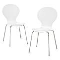 Modern Stacking Chairs 2 pk - White