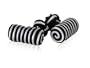 Classic Black & Silver Silk Knot Log Cufflinks With Velour Pouch