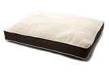 Dog Gone Smart Bed Canvas with Sherpa Top Rectangular Pet Bed with Ecru Piping, Brown, X-Large