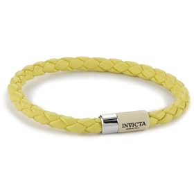 Invicta Giusto Yellow Braided Eco Leather Bracelet, 8.75