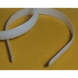 12 White Plastic Headbands - 20mm (3/4 inch)