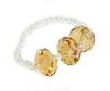 Topaz Single Band Triplet Swarovski Crystal Ring