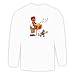 Long Sleeve T-shirt with grinder, organ, monkey, performer, music, street Large White