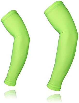 Spoz Summer Fashion UV Protection Pure Color Arm Sleeves Pair L-X-001 Green M