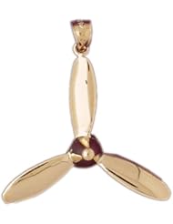 Dazzlers Solid 14k Gold Airplane Propeller Charm Pendant Available in three colors from jewelsberry (weights: 2.7 grams only)