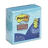 Pop-up Sticky Notes,Ruled,4x4,90 Sheets/Pad,Neptune Blue