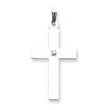 14k White Gold .03ct. Diamond Cross Pendant