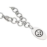 Stainless Steel Pittsburgh Steelers Logo Bracelet - 8''