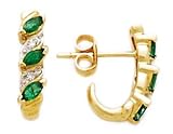 14k Gold, Diamond & Emerald Earrings (0.49ctw).