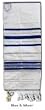 Prayer Shawls (Tallit) with Blue and Silver Trims 24" LONG x 72"