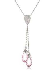 Carnevale Sterling Silver Briolette Swarovski Elements Dangle Pendant Necklace, 18"