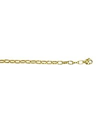 CleverEves 14Kt Yellow Gold Ribbed Link 5.7mm Bracelet